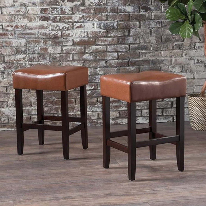 Tabouret de bar sans dossier à hauteur de comptoir, Polyuréthane brun