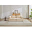 Canapé à compression, canapé-lit au sol convertible avec structure de forme fixe, canapé modulaire LonSeaBoneless, sans assemblage requis, tissu chenille, pour la chambre du salon, beige