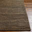 Tapis rayé noir / brun clair tissé à plat à la main Autry-1837836368