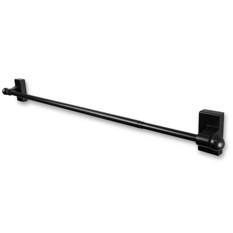 Inniston Adjustable Single Curtain Rod, Black
