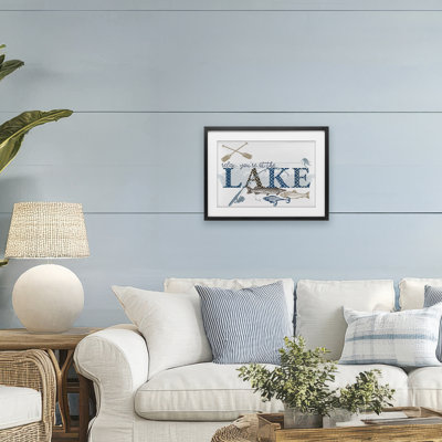 Always Better Lake Fishing Framed Print Under Glass, design by Kim Allen