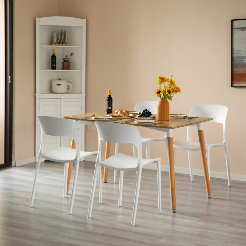 19.25'' H Stacking Side Chair, White
