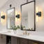 Ensemble de 2 appliques murales modernes pour salle de bain avec 2 abat-jour en verre givré et applique murale-106599485