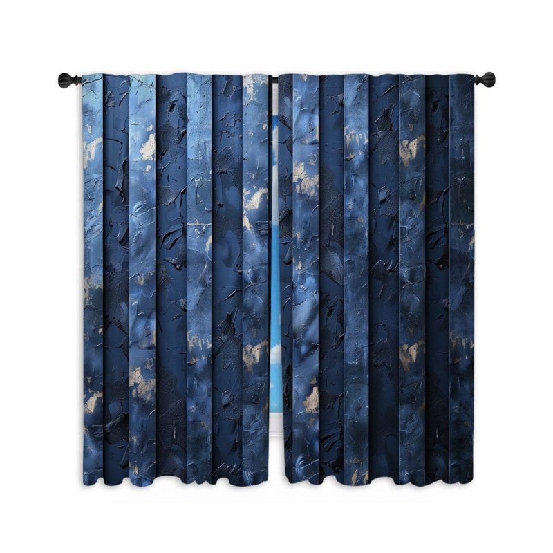 Stripped Paint Texture Room Darkening Curtain Pair, 20" W x 54" L