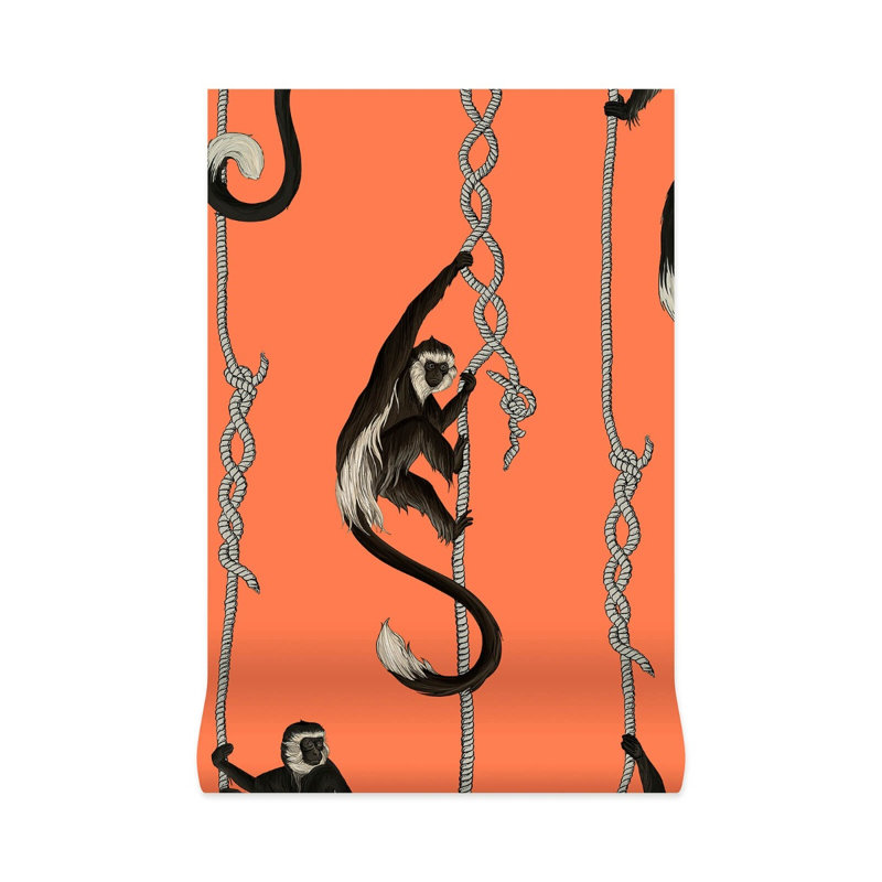 Troop 9.84' L x 69" W Wallpaper Roll, Salamander Orange