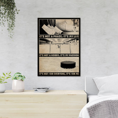 Bâtons de hockey, but et balle - It's Not A Phase It's My Life… - 1 pièce, impression sur toile tendue
