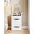 Compact Makeup Vanity With Top Mirror, Storage, White Bedroom Look Desk Lighted Flip 3 Drawers,-678305150