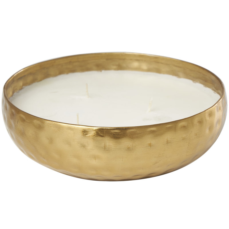 Tropical Breeze Scented Hammered Scented Wax Melt with Metal Holder, Gold