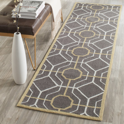 Tapis intérieur / extérieur gris foncé / ivoire Naya