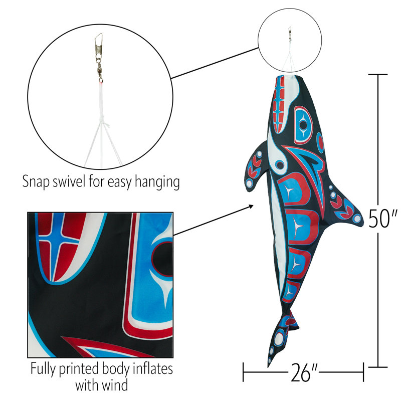 Orca Totem 48" Fish Windsock
