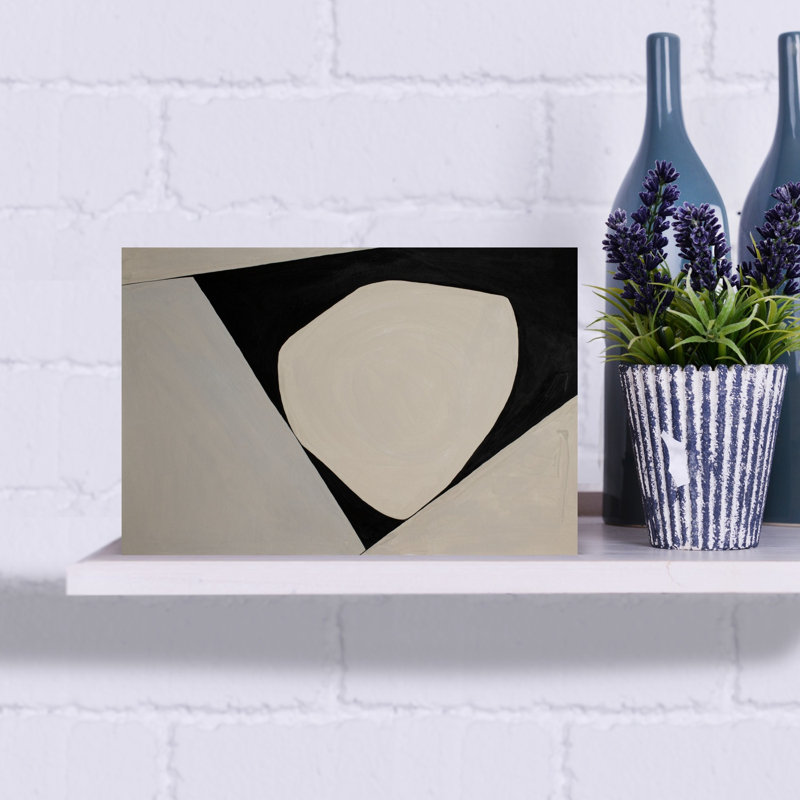 «Geometric Fragments Black 3 Abstract», art mural géométrique contemporain, H 12 po x l 18 po