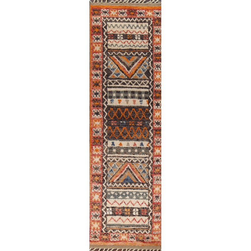 Tapis de couloir tribal oriental marocain noué à la main 3 x 13