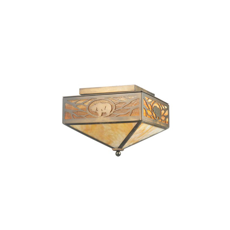 4 - Light 20" Unique/Statement Geometric Flush Mount, 10.5" H x20" W x 20" D, 2 Light
