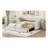 Twin XL to King Size Upholstered Daybed with Two Drawers, Beige
