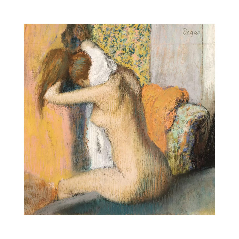 After The Bath by Edgar Degas - Wrapped Canvas Painting, 66.04 cm H x 66.04 cm W x 1.91 cm D