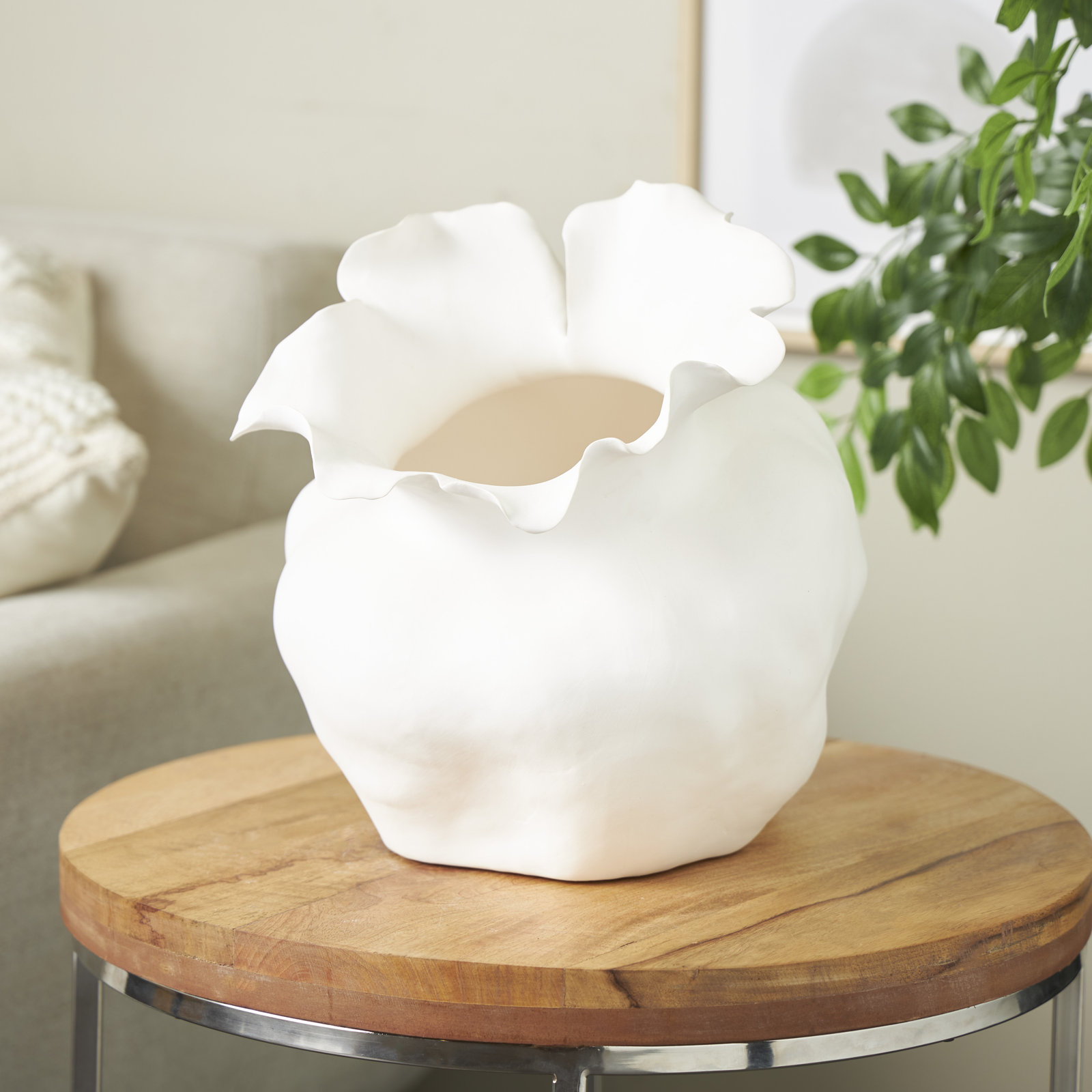 Acosta Ceramic Table Vase, White
