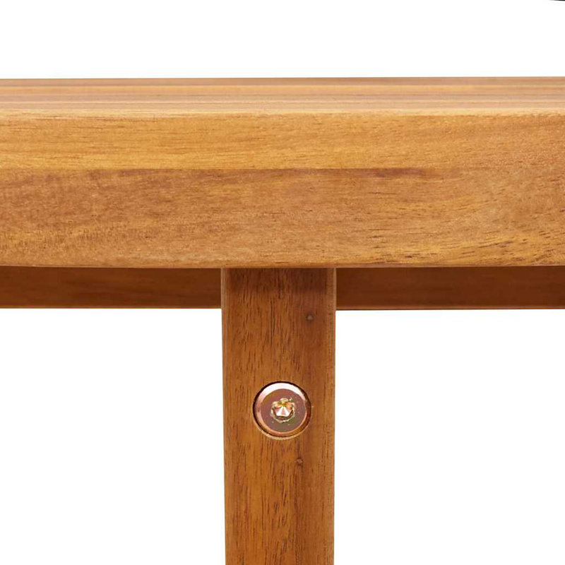 Garden Dining Table Round Solid Wood Acacia, 75cm H x 90cm W x 90cm D 