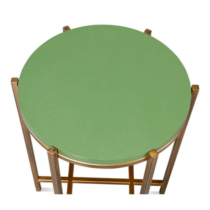 Shagreen End Table, Light Green