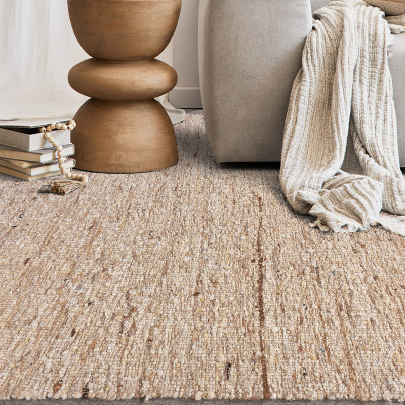 Rafael Wool Area Rug in Light Pink, Rectangle 6' x 9'