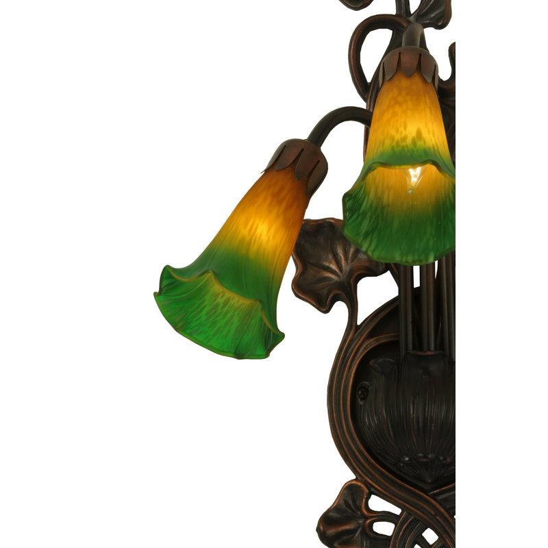 Meyda Tiffany & Stained Glass 3 - Light Armed Sconce, Amber/Green