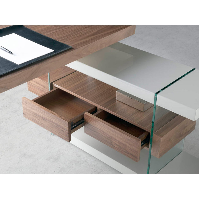 wood writing desk with top, Brown