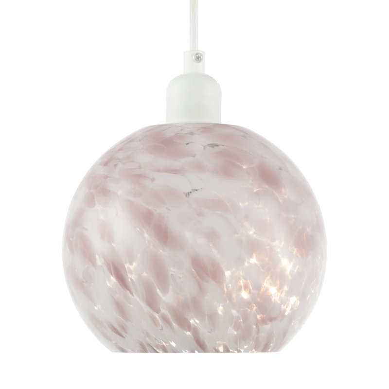 Modern Pink Snowflake 20Cm Glass Pendant Ceiling Lamp Shade By
