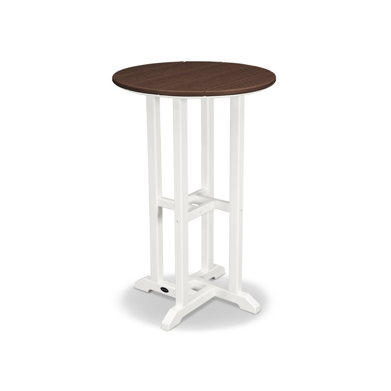 table de bar Contempo, Blanc et acajou