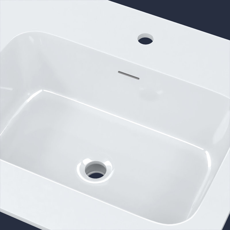 72 Inch Solid Surface Double Sink Vanity Top, Slim 0.56" Thick Countertop, Bright White Modern Design, Lightweight & Easy Install