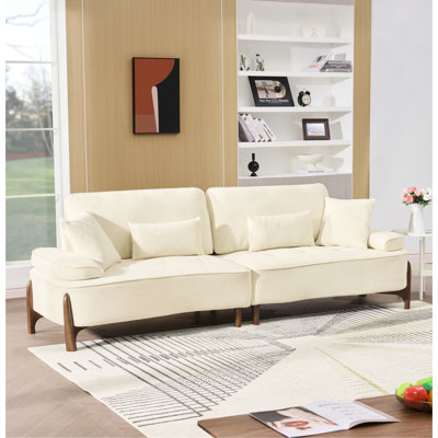 103 Inch For Home Use. 24 Deep Spacious Seat. High Cushions. Breathable Upholstery. Solid Wood Frame. 3, Beige. Modern Style. Easy To Assemble. Up 600 Pounds Load Seated With Pillows Bedroom, Living