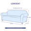 Housse de canapé 1 pièce en jacquard extensible, housses de canapé en spandex de polyester, housse de protection pour meubles de salon universelle pour animaux de compagnie lavables à la machine, housses de canapé antidérapantes pour canapé à 2 coussins (causeuse, noir)-857507684-904826472