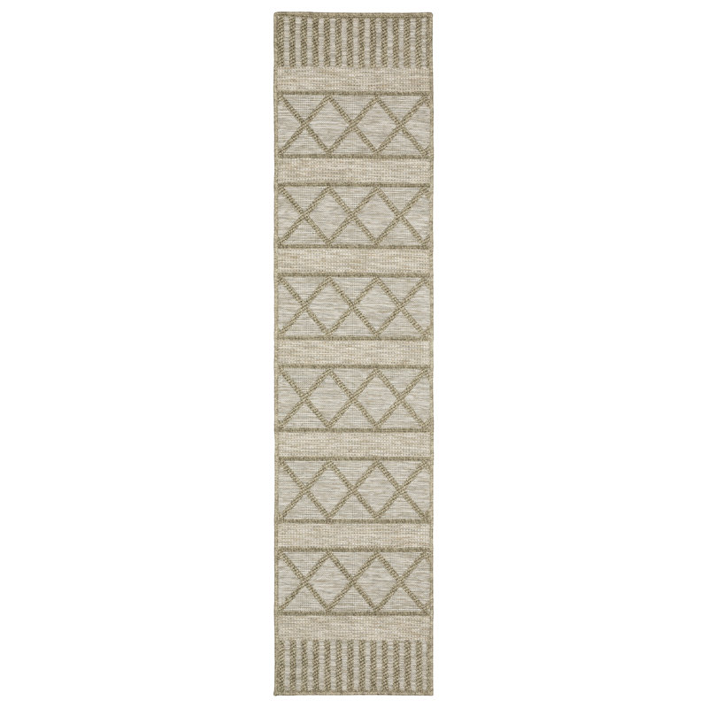 Tapis intérieur / extérieur en polypropylène tissé à la machine de style sud-ouest de couleur brun foncé / gris Days