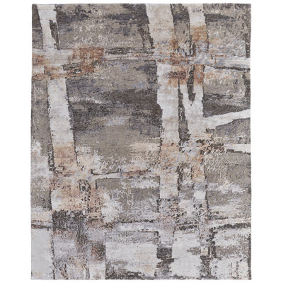 Lettie Modern Abstract Taupe Area Rug