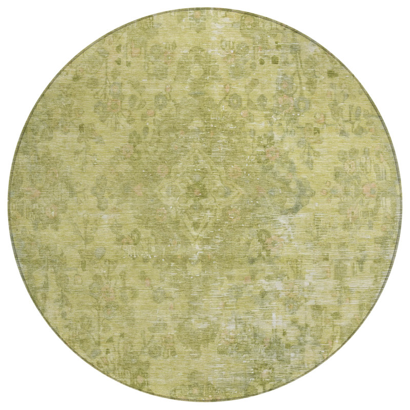 Blazura Green Washable Indoor-Outdoor Rug - LOOMLAN, 2'6" x 3'10"