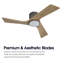 Ventilateur de plafond 42 po à 3 pales en bois massif d'intérieur avec télécommande encastrée et DEL intégrée-2047132070-2047132071-2047132125