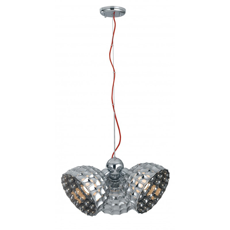 Delilah 3 - Light Chrome/Red Unique/Statement Pendant