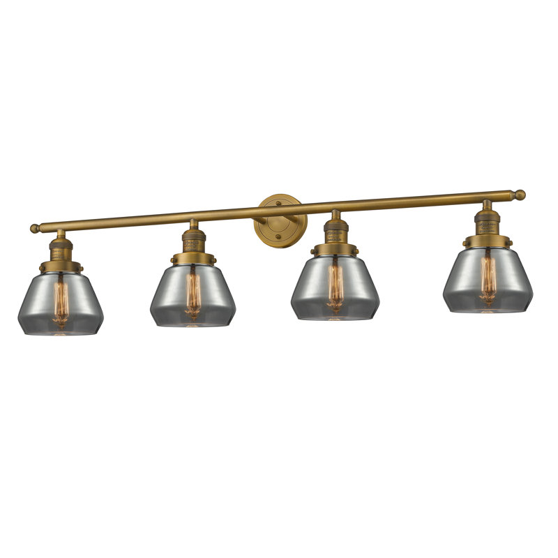 Lumière de vanité de 4-lumière Reyhani, Brushed Brass, Clear