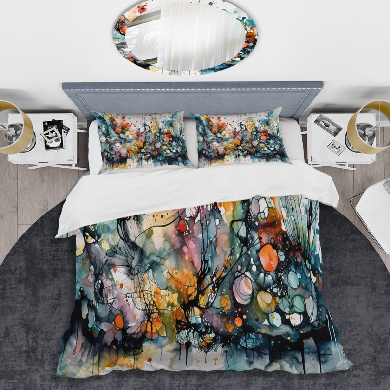 Captivating Boho Dance II - Abstract Duvet Cover Set - Microfiber Polyester, Queen Duvet Cover + 2 Standard Shams