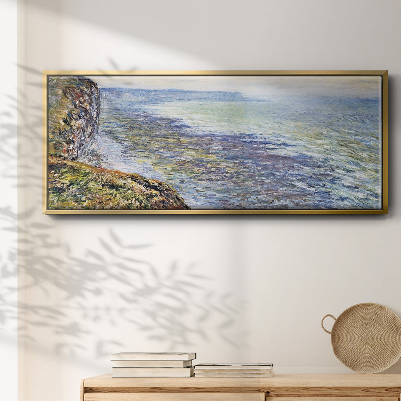 Seascape Near Fecamp, 1881, reproduction d'art sur toile, H 24 po x l 60 po x P 1,5 po, Or