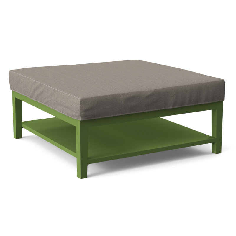 Hammond Square Ottoman, Antique Black Finish, Stone Crypton Performance; 0884-83