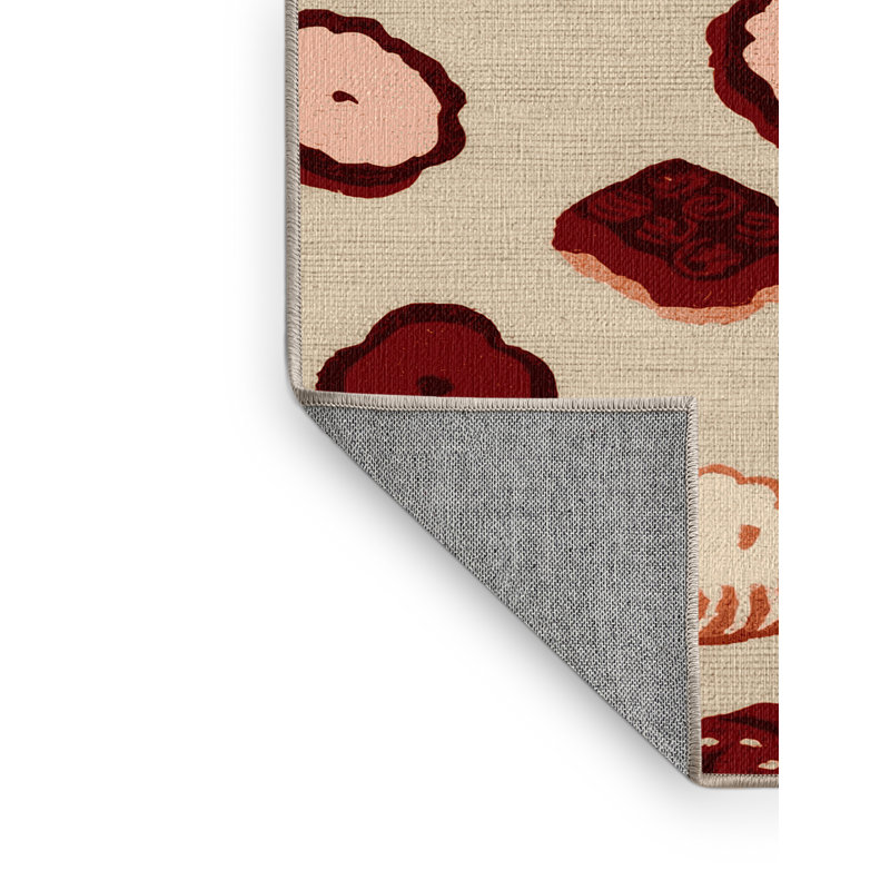  Tapis lavable en pâte de haricots rouges, Rectangle 6 pi x 9 pi
