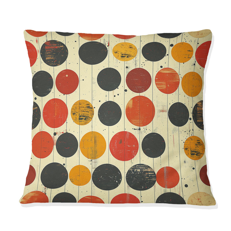 Dots - Polka Dots Throw Pillow, 16"H x 16"W