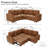 Havenly Convertible L-Shape Corner Sectional Sofa Couch with Pull Out Sleeper Bed and Storage