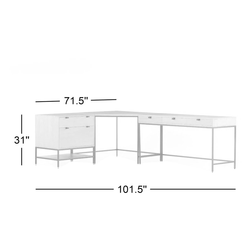 Trey Solid Wood Executive Desk, Dove Poplar