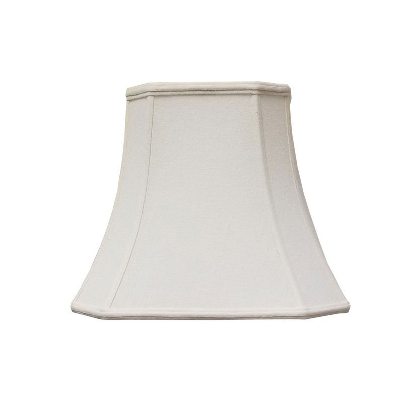 Abat-jour cloche en soie / shantung (araignée), H 11,25 po x l 14 po x P 14 po, Ivoire