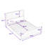 Lit plateforme luxueux en métal avec tête de lit tapissier-75415341