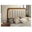 Ensemble de chambre à coucher de style moderne du milieu du siècle pour lit king-size avec tête de lit DEL, table de chevet et commode finition noyer