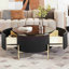 Table basse moderne moderne avec 2 grands tiroirs de rangement (31,5 po)-270423983