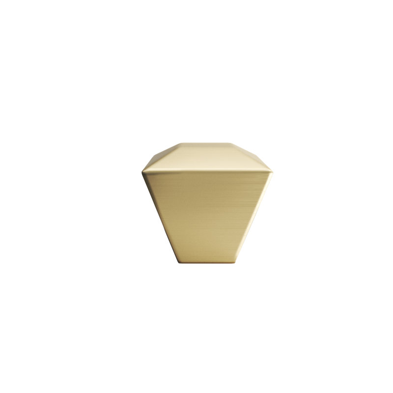 Diamond Geometric Knob, Satin Brass
