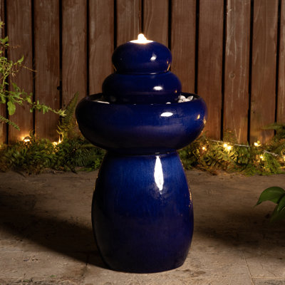 Outdoor Cascade Fountain with Lights