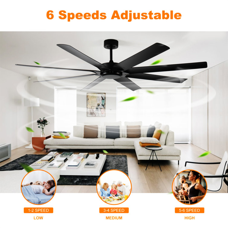 72 Inch Ceiling Fans No Light With Remote Control